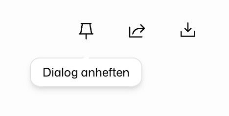 Symbolleiste mit hervorgehobener Aktion Dialog anheften