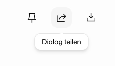 Symbolleiste mit hervorgehobener Aktion Dialog teilen